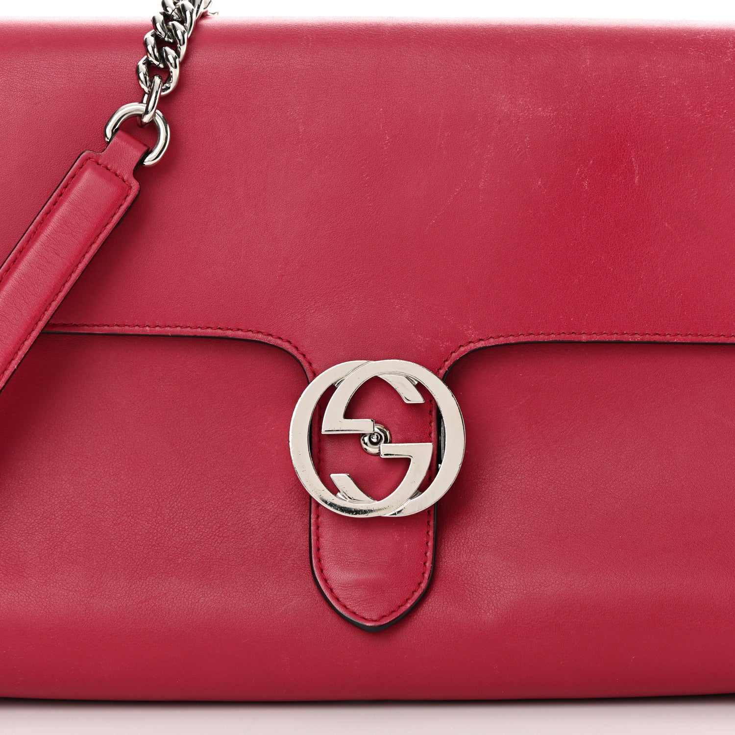 Gucci Moon Calfskin Medium Interlocking G Shoulder Bag Petunia 9 of 21