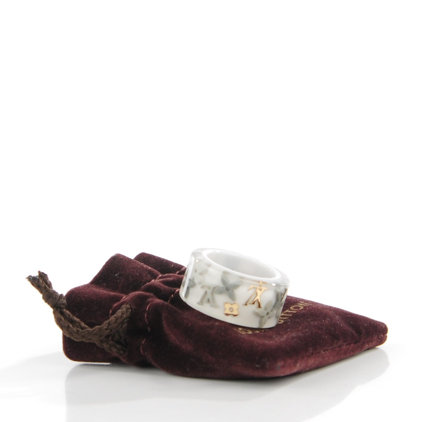 Resin Monogram Farandole Ring M 6.5 Grey