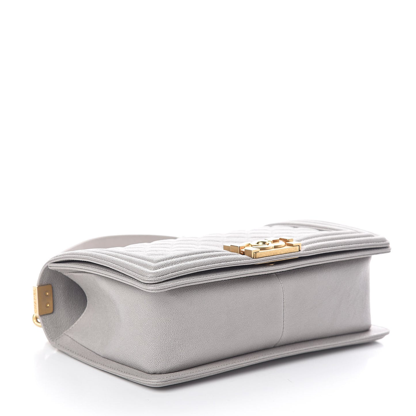 Caviar Quilted Medium Boy Flap Grey