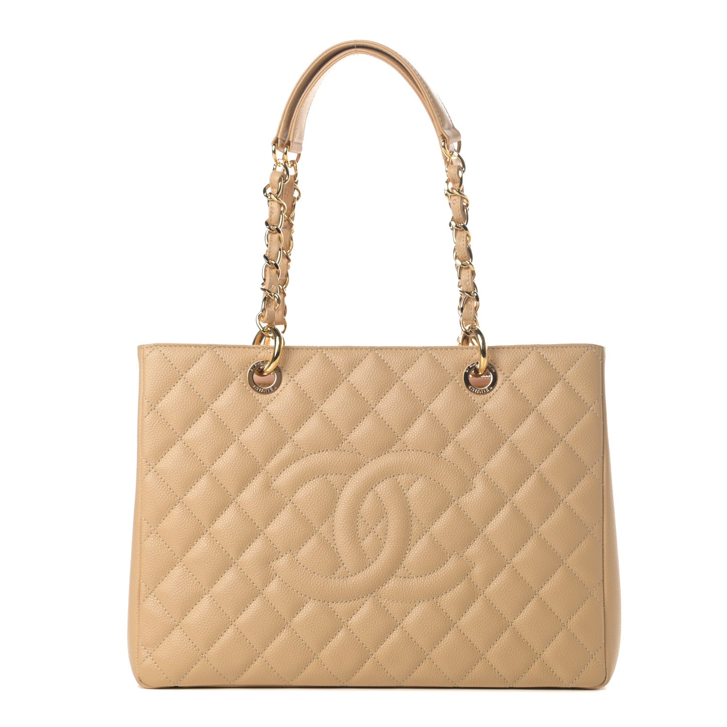 Chanel Caviar Quilted Grand Shopping Tote GST Beige 1 of 11