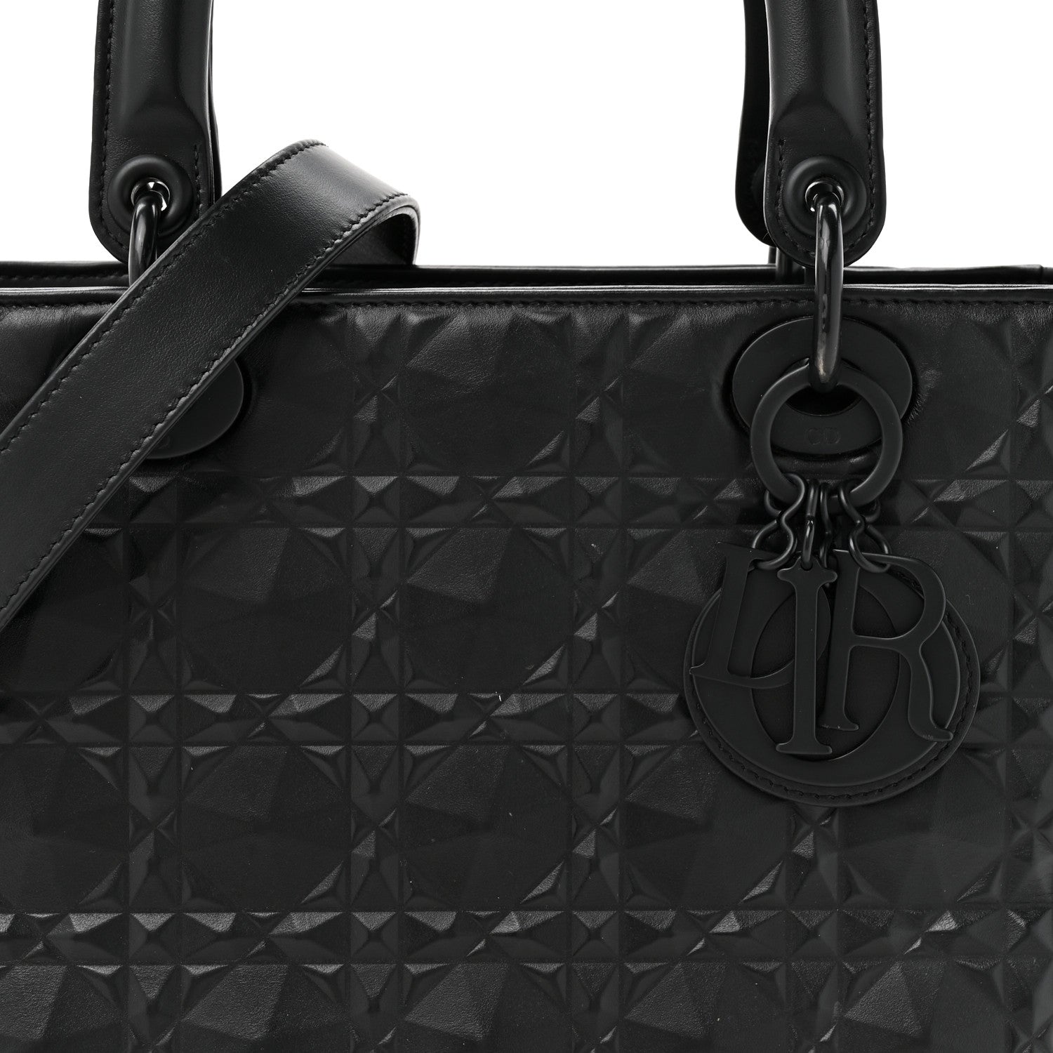 Christian Dior ブラックパーティーバッグ Christian Dior Lambskin Cannage Beaded Embroidery Mini Lady Dior