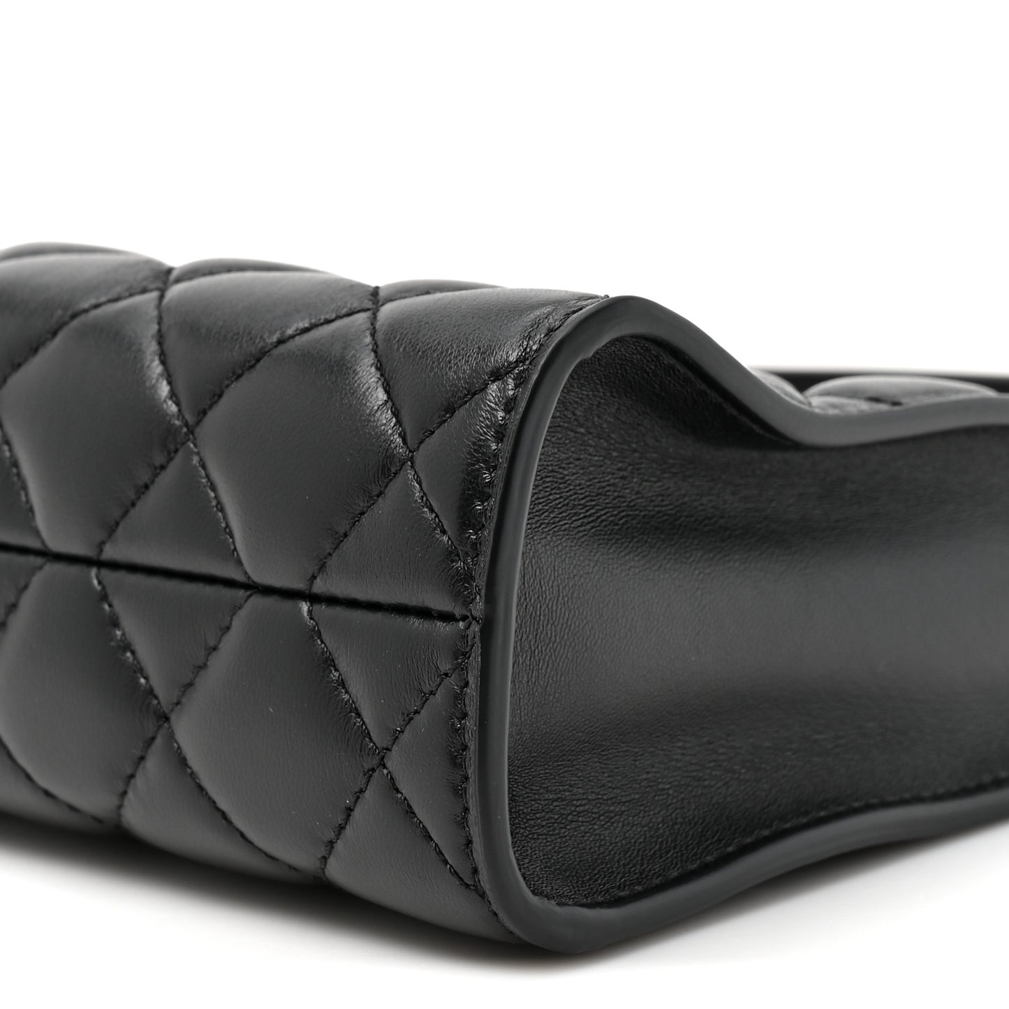 Lambskin Quilted CC Hobo Bag Black