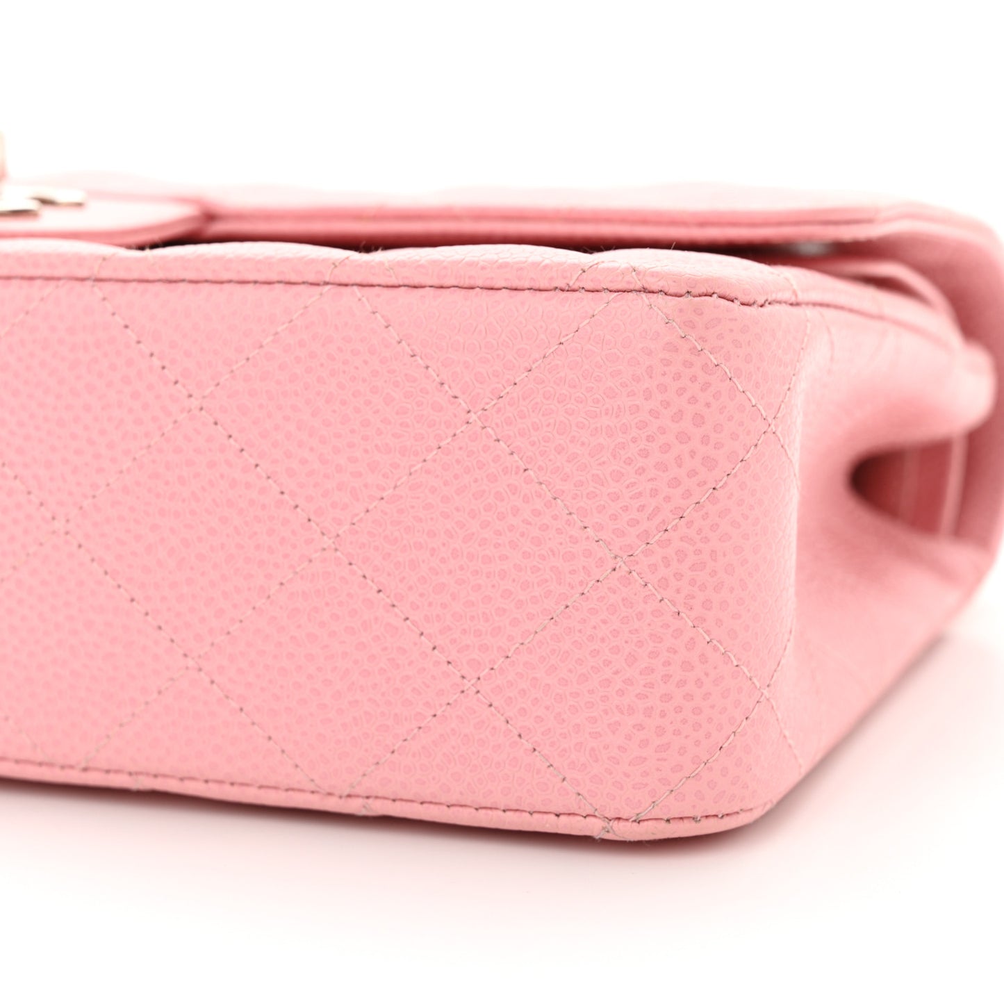 Caviar Quilted Medium Double Flap Pink