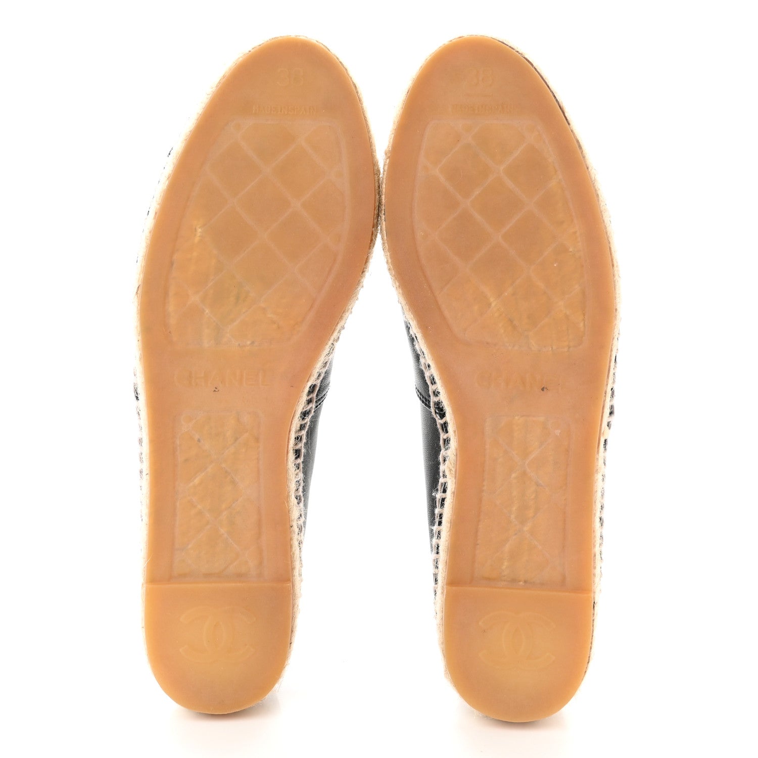 Chanel Lambskin CC Espadrilles 38 Black 5 of 9