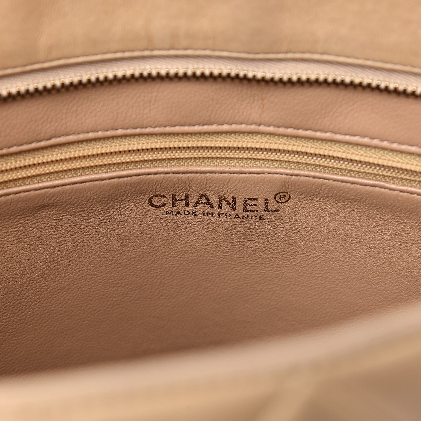 Lambskin Quilted Medallion Tote Beige