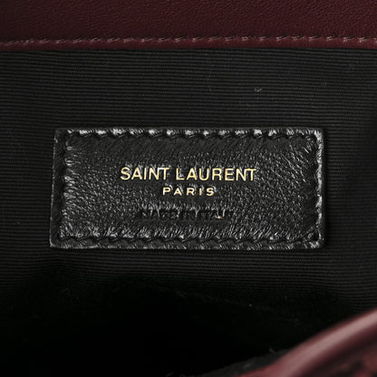 Saint Laurent Lambskin Carre Quilted Cassandre Small Bucket Bag Hot Wine 6 of 10