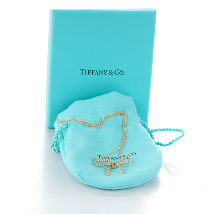 Tiffany 18K Yellow Gold Twist Bow Pendant Necklace 5 of 5