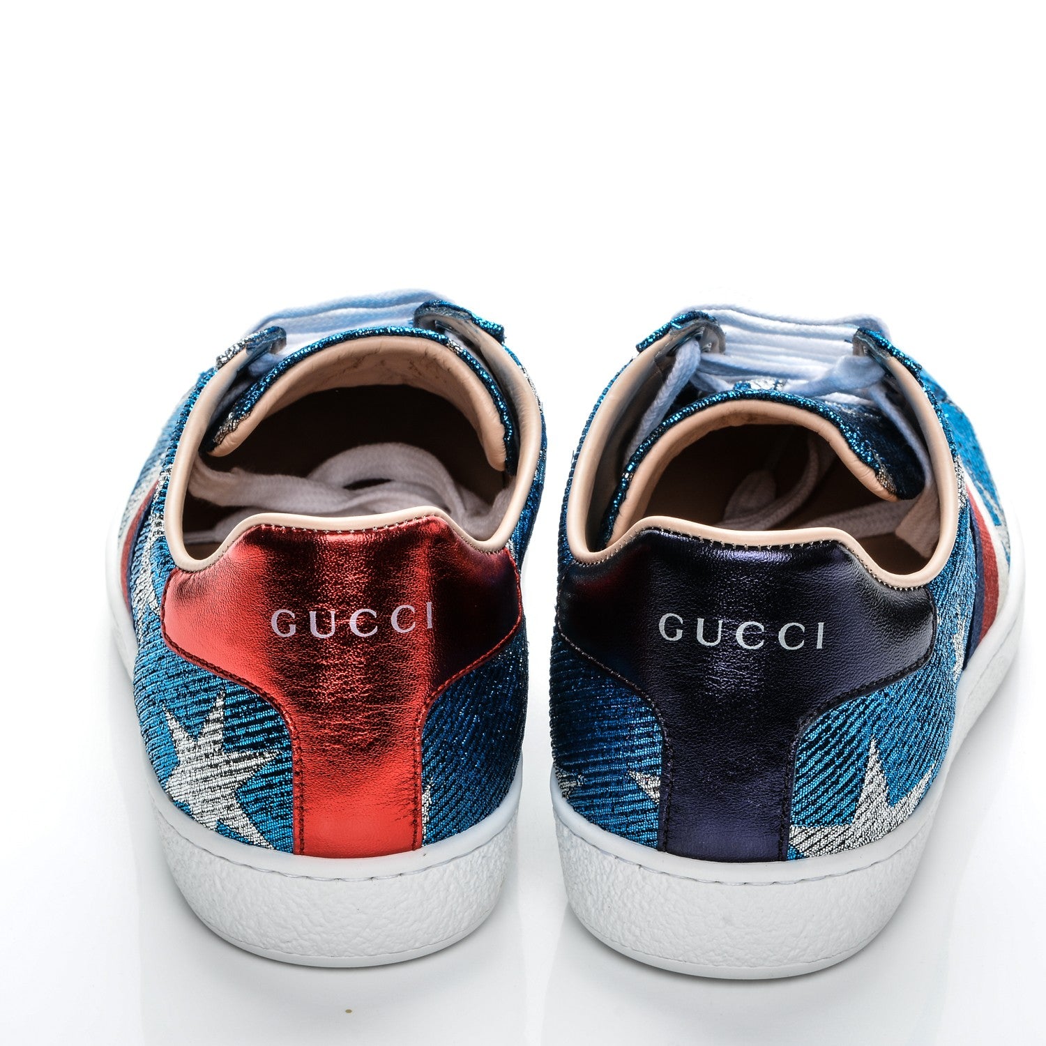 Gucci Lurex Starry Sky Sylvie Web New Ace Sneakers 35.5 Bluette Silver 5 of 8