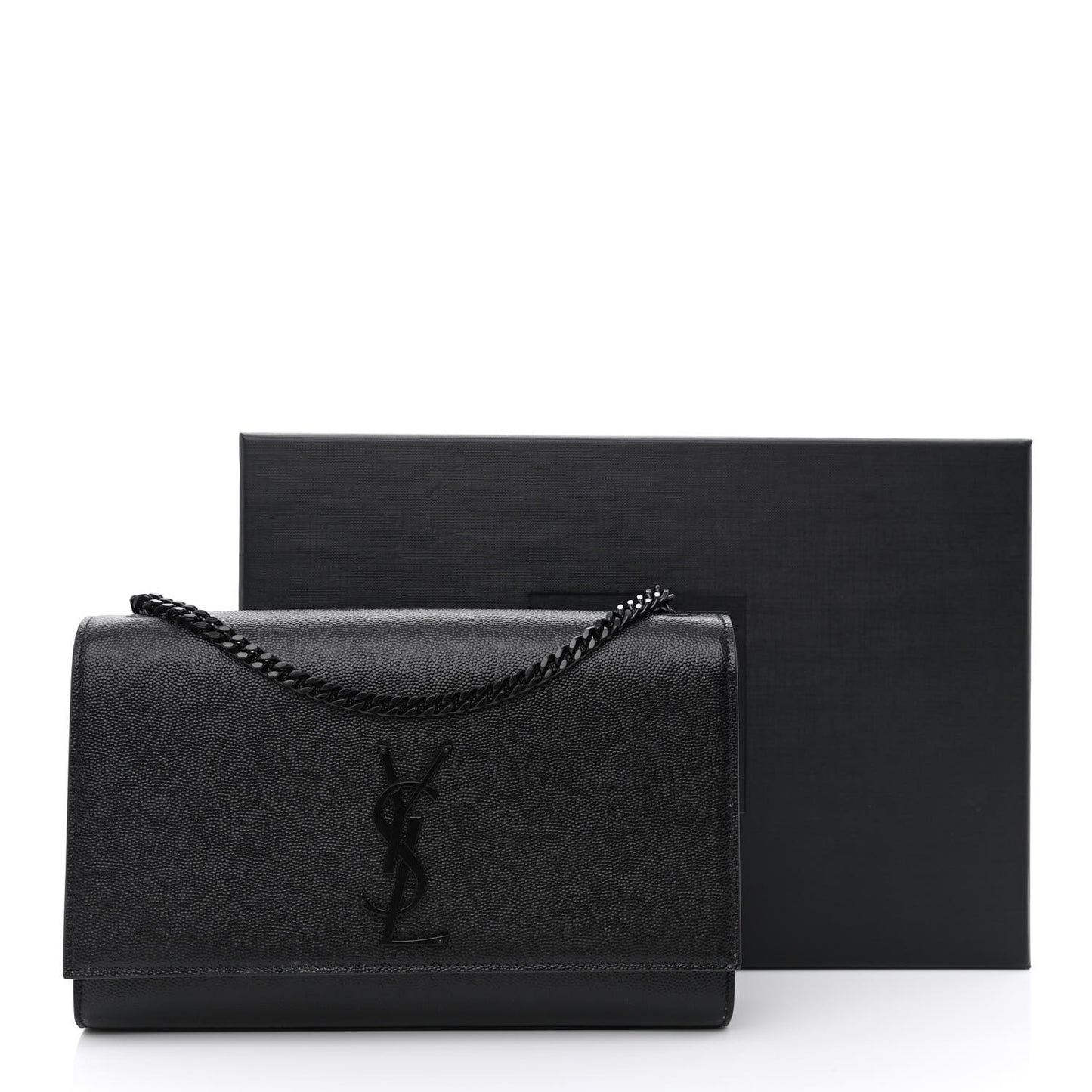 Grain De Poudre Medium Classic Monogram Kate Satchel Black