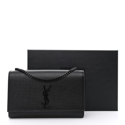 Saint Laurent Grain De Poudre Medium Classic Monogram Kate Satchel Black 12 of 12