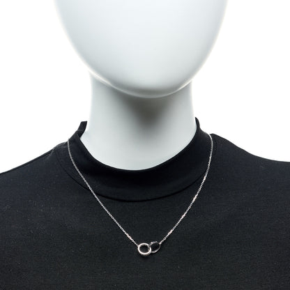 Cartier 18K White Gold Diamond Interlocking LOVE Necklace 2 of 9