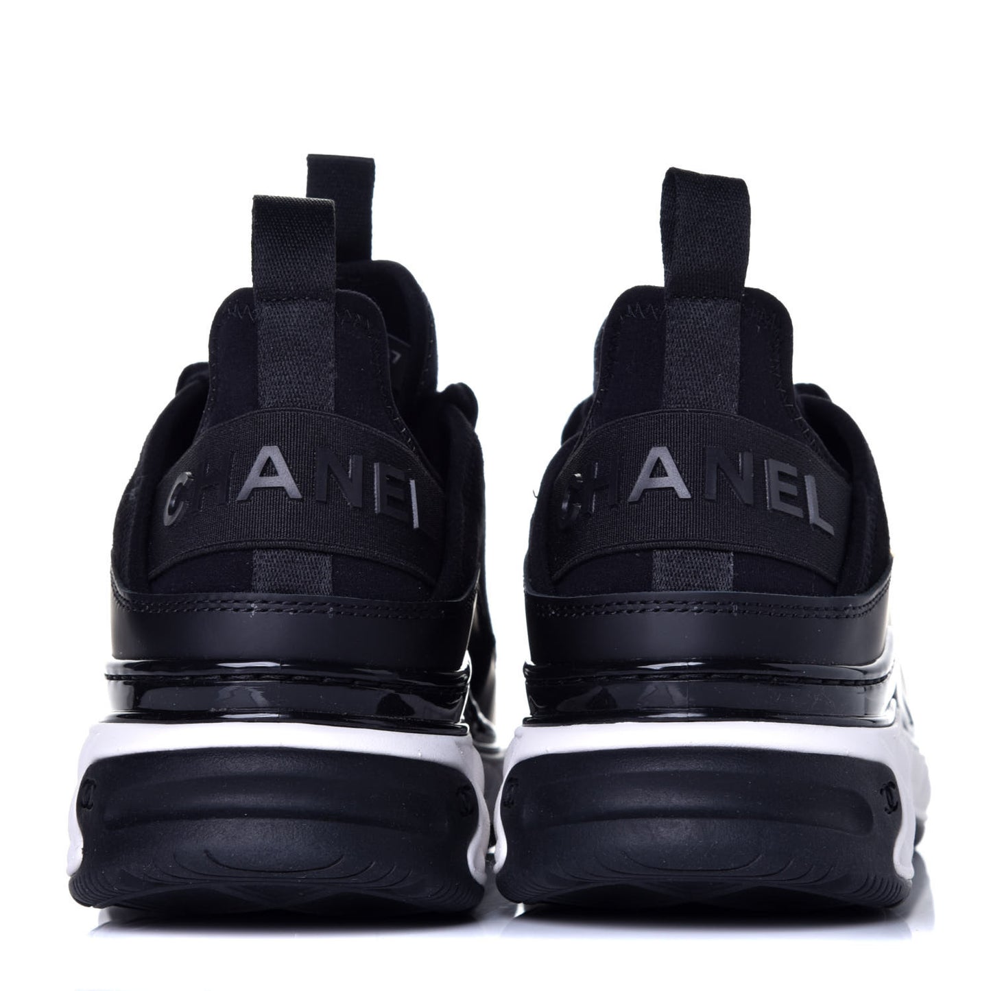 Velvet Calfskin Mixed Fibers CC Sneakers 37 Black
