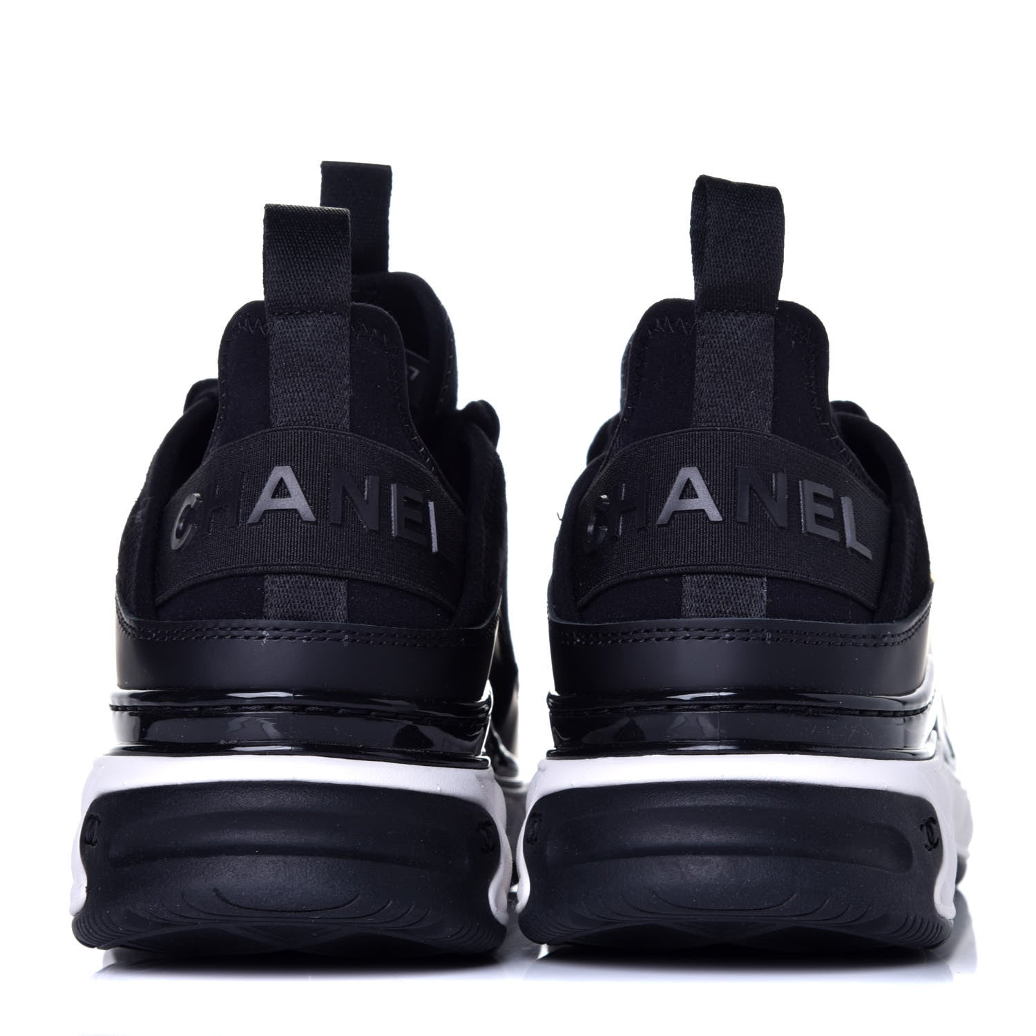 Chanel Velvet Calfskin Mixed Fibers CC Sneakers 37 Black 5 of 8