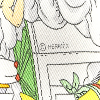 Hermes Silk Sur Mon Nuage Scarf 90 White Gris Perle Multicolore 3 of 5