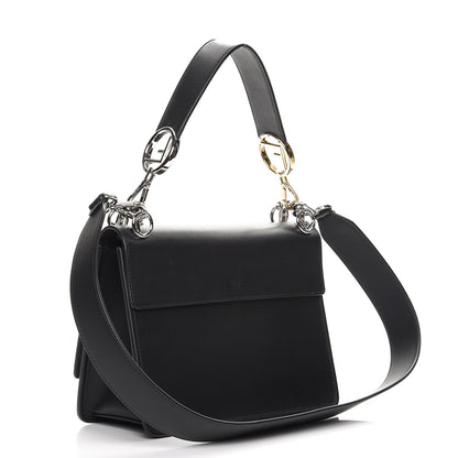 Fendi Vitello Century Velvet F is Fendi FF Kan I Shoulder Bag Black Tobacco 4 of 11