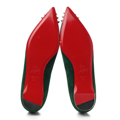 Christian Louboutin Veau Velours Specchio Toe Geo Pump Flat 37.5 Billard Bronze 5 of 7