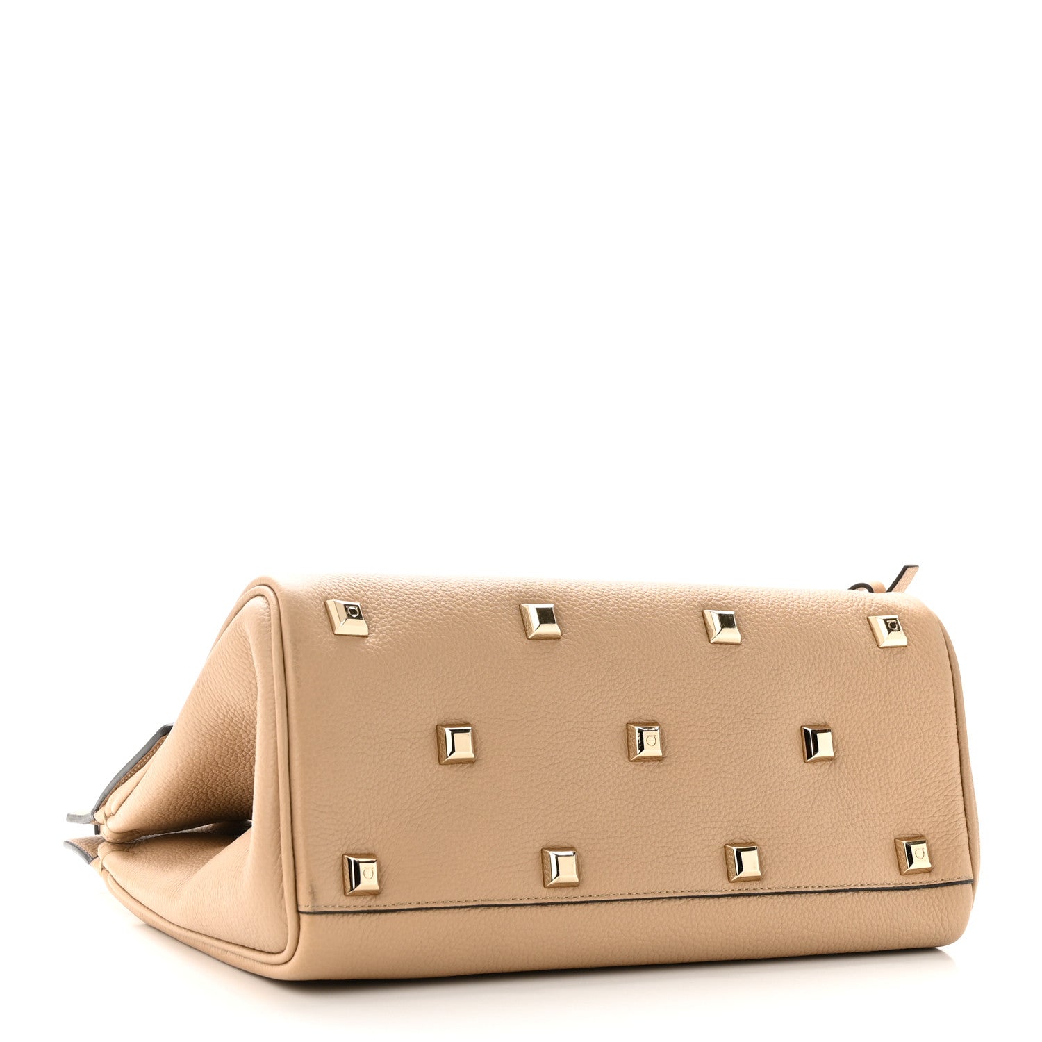 Salvatore Ferragamo Calfskin Small Studio Bag Cashew 4 of 9