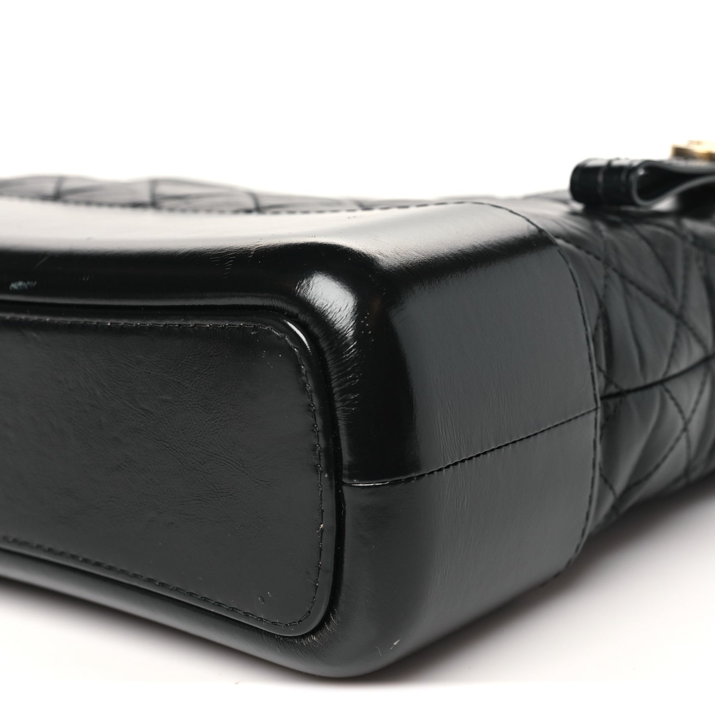 Aged Calfskin Quilted Medium Gabrielle Hobo Black