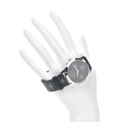 Gucci Stainless Steel Calfskin 38mm G-Timeless Bee Star Hologram Quartz Watch Black 2 of 6