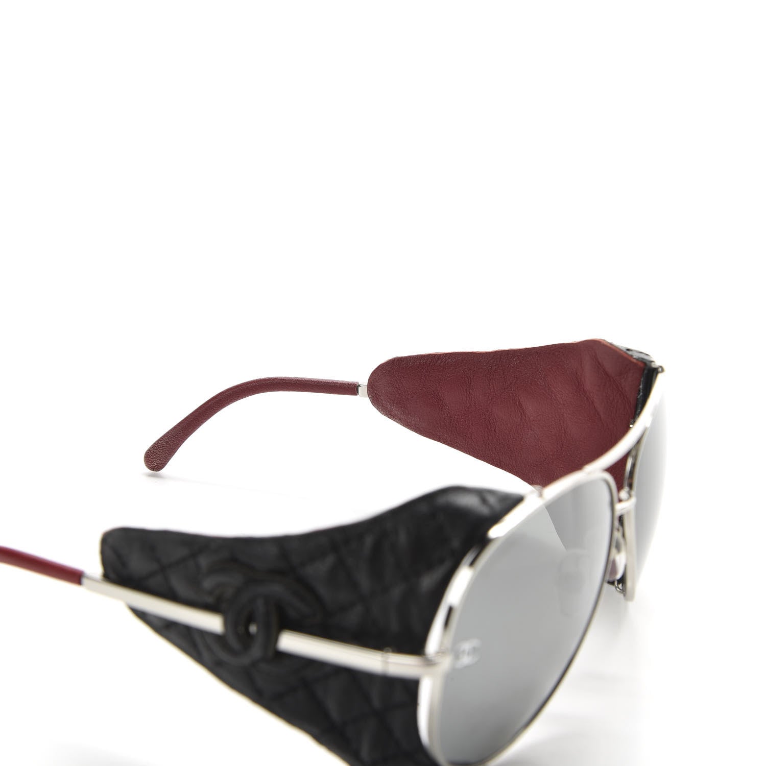 Chanel Titanium Lambskin CC Pilot Sunglasses 4192 Q Black 7 of 9