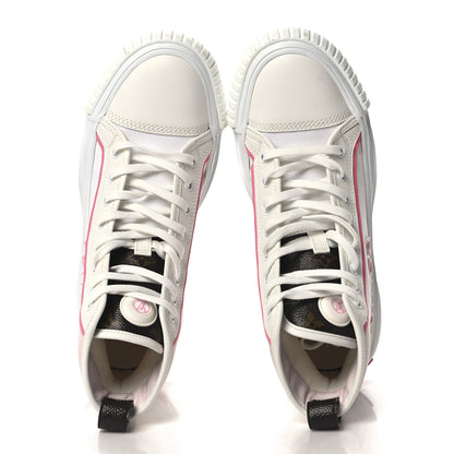 Louis Vuitton Canvas Monogram LV Squad Sneaker Boots 39 White Pink 2 of 8