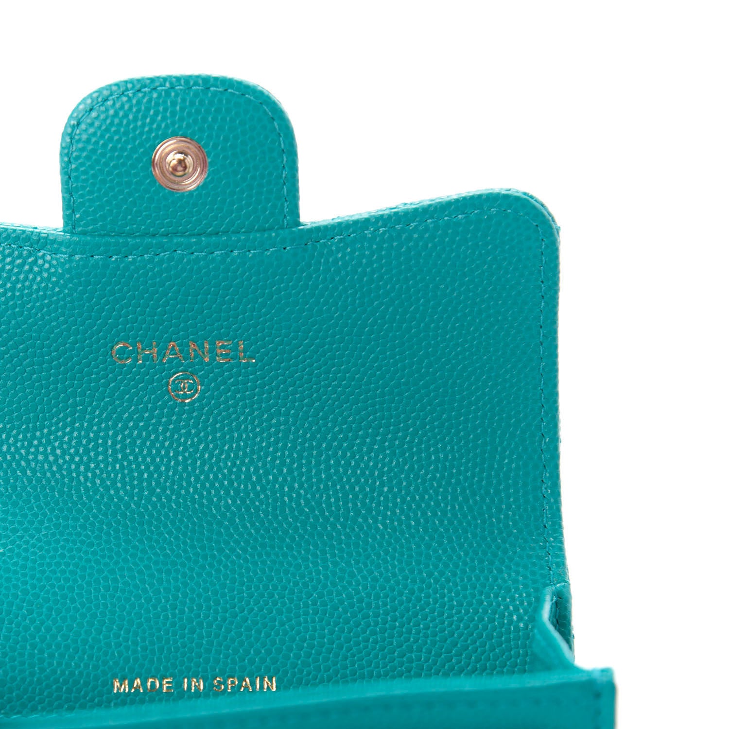 Chanel Caviar Quilted Flap Card Holder Turquoise 6 of 8