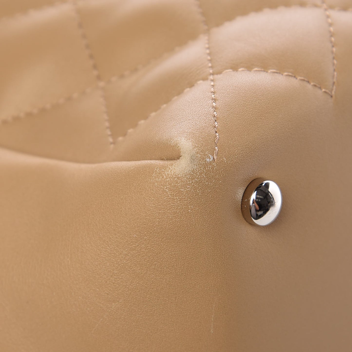 Calfskin Quilted Feather Weight Bowling Bag Black Beige