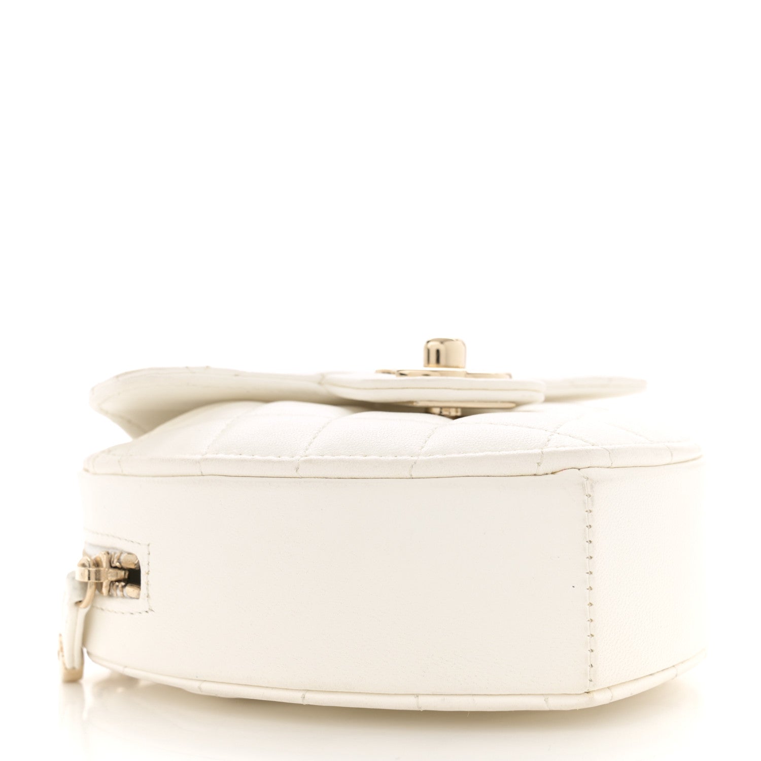 Chanel Lambskin Quilted CC In Love Heart Clutch With Chain White 4 of 12