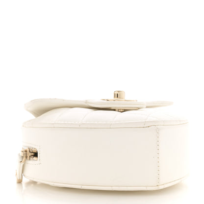 Chanel Lambskin Quilted CC In Love Heart Clutch With Chain White 4 of 12