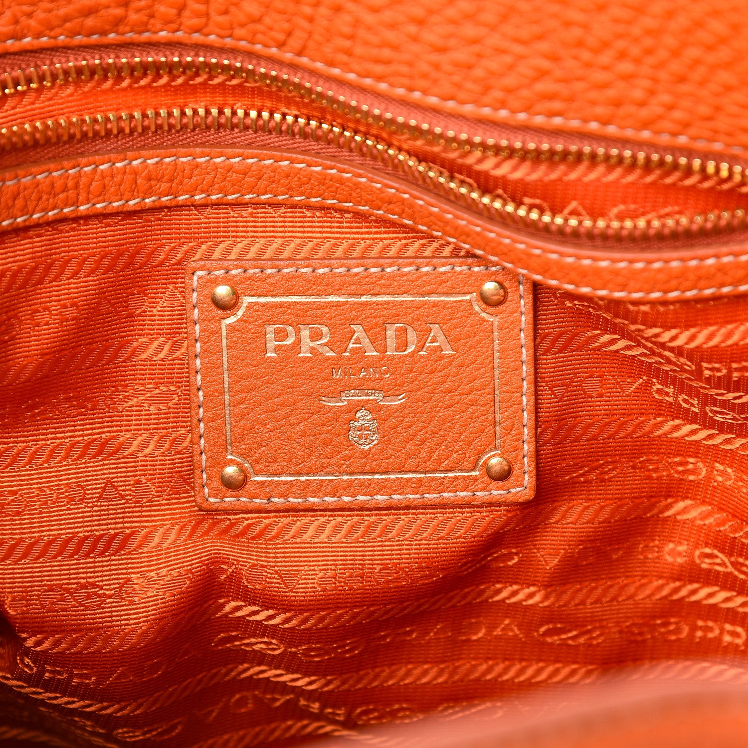 Prada Vitello Daino Tote Papaya 6 of 11