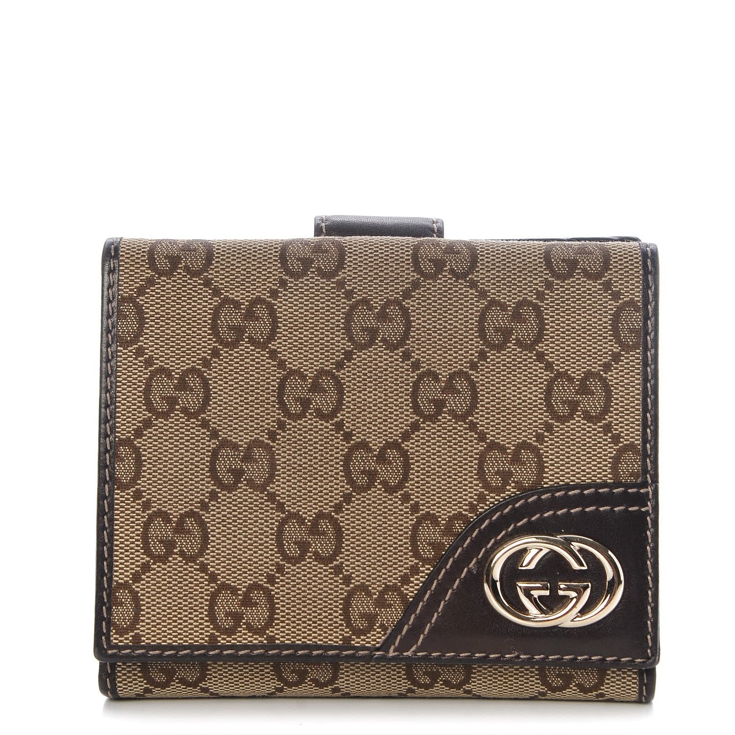 Gucci Monogram New Britt French Wallet Dark Brown 1 of 8