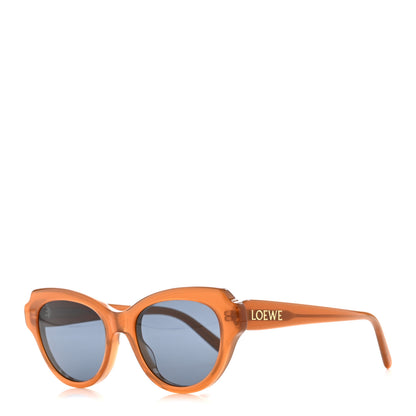 Loewe Acetate Cat Eye Swan Slim Sunglasses LW40178I Caramel Solid Blue 1 of 8