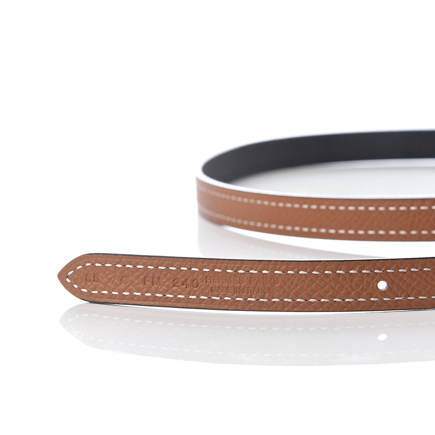 Hermes Swift Epsom 13mm Gamma Belt 65 Black Gold 5 of 5