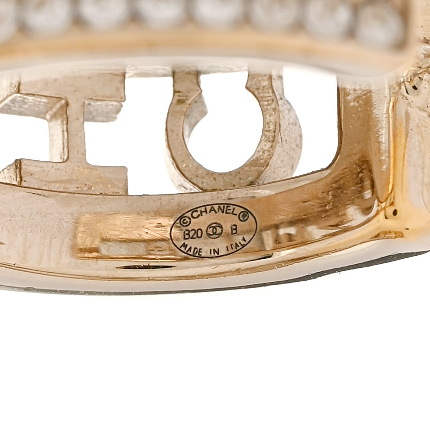 Chanel Metal Crystal Bow-tiful CC Hoop Earrings Gold 4 of 5