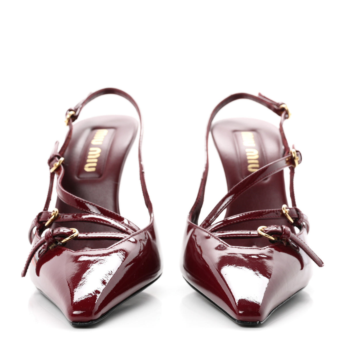 Vernice Buckle Slingback Pumps 37.5 Porpora