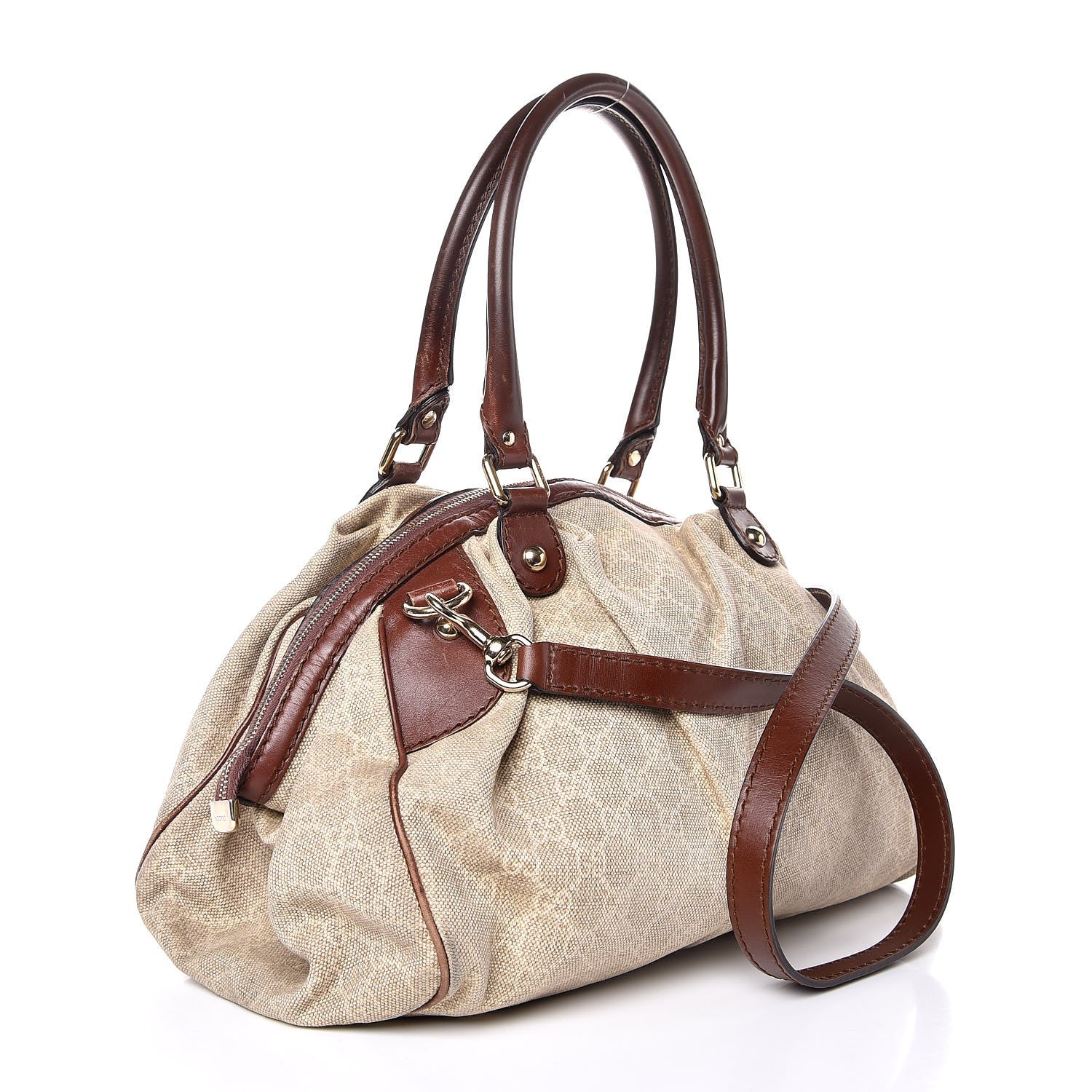 Gucci Monogram Cabinato Medium Sukey Boston Brown 3 of 7