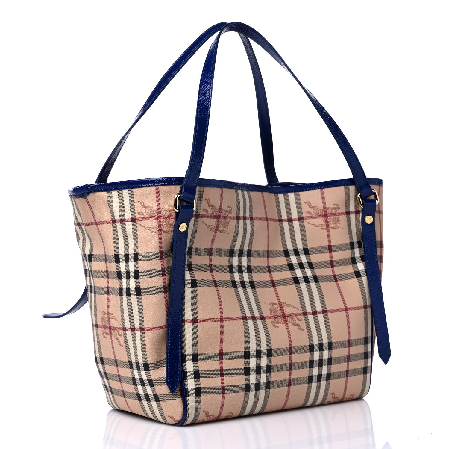 Burberry Haymarket Check Small Canterbury Tote Brilliant Blue 2 of 8