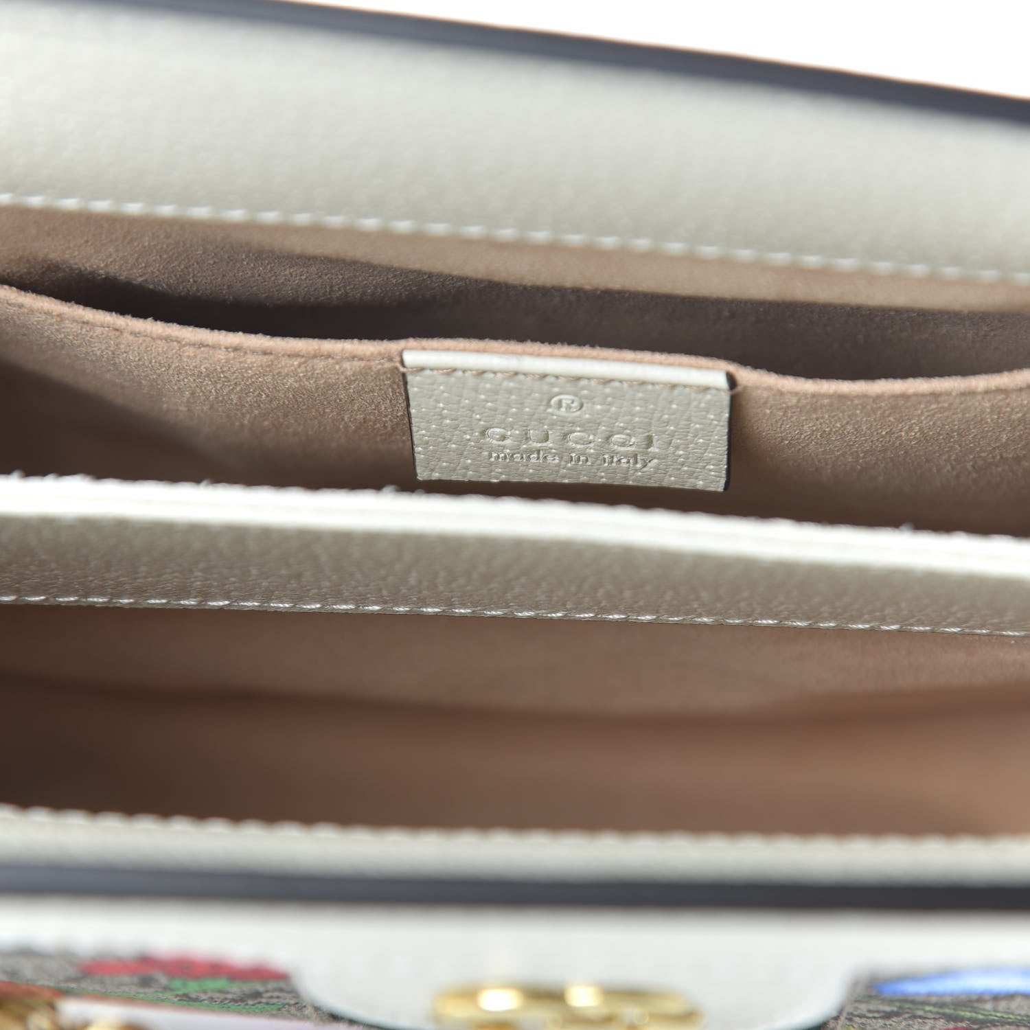 Gucci GG Supreme Monogram Flora Web Small Ophidia Chain Shoulder Bag White 8 of 11