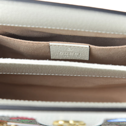 Gucci GG Supreme Monogram Flora Web Small Ophidia Chain Shoulder Bag White 8 of 11