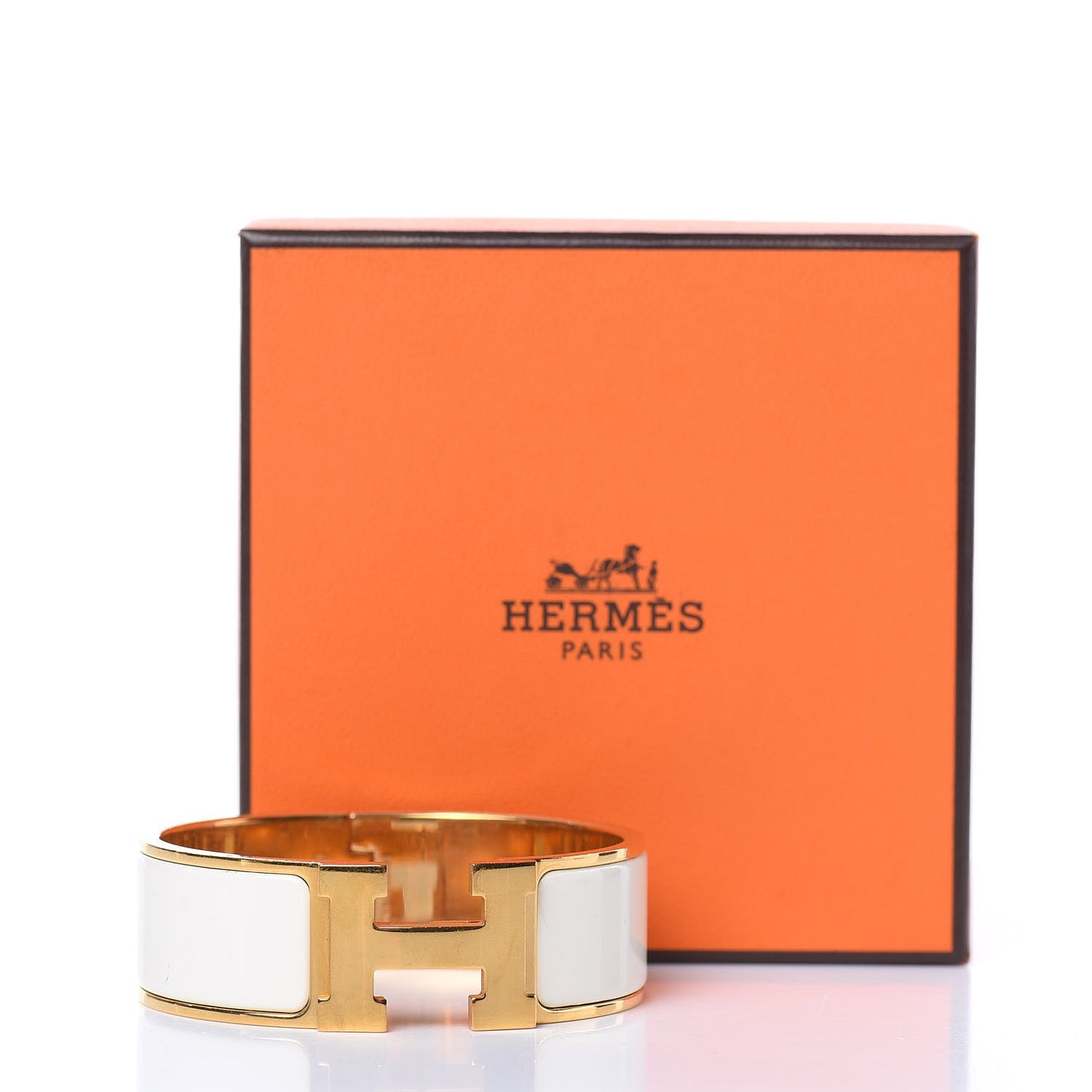 Enamel Wide Clic Clac H Bracelet PM Craie