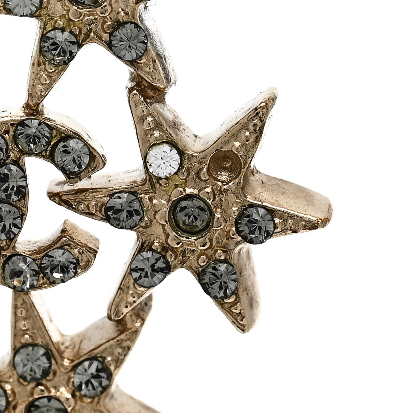 Crystal CC Star Earrings Gold