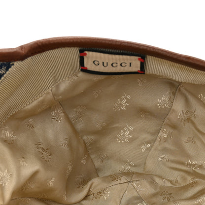 Gucci Washed Jacquard Denim Nappa GG Monogram Oscar Baseball Hat XL Denim Cuir 7 of 9