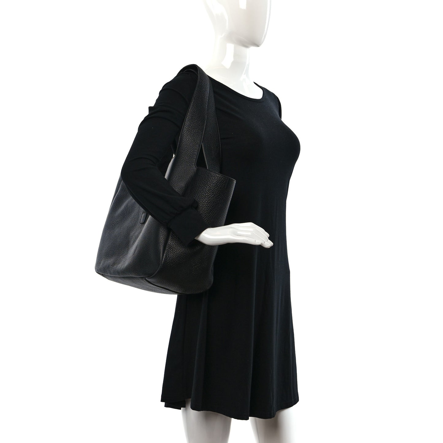 Grained Deerskin Bea Tote Black