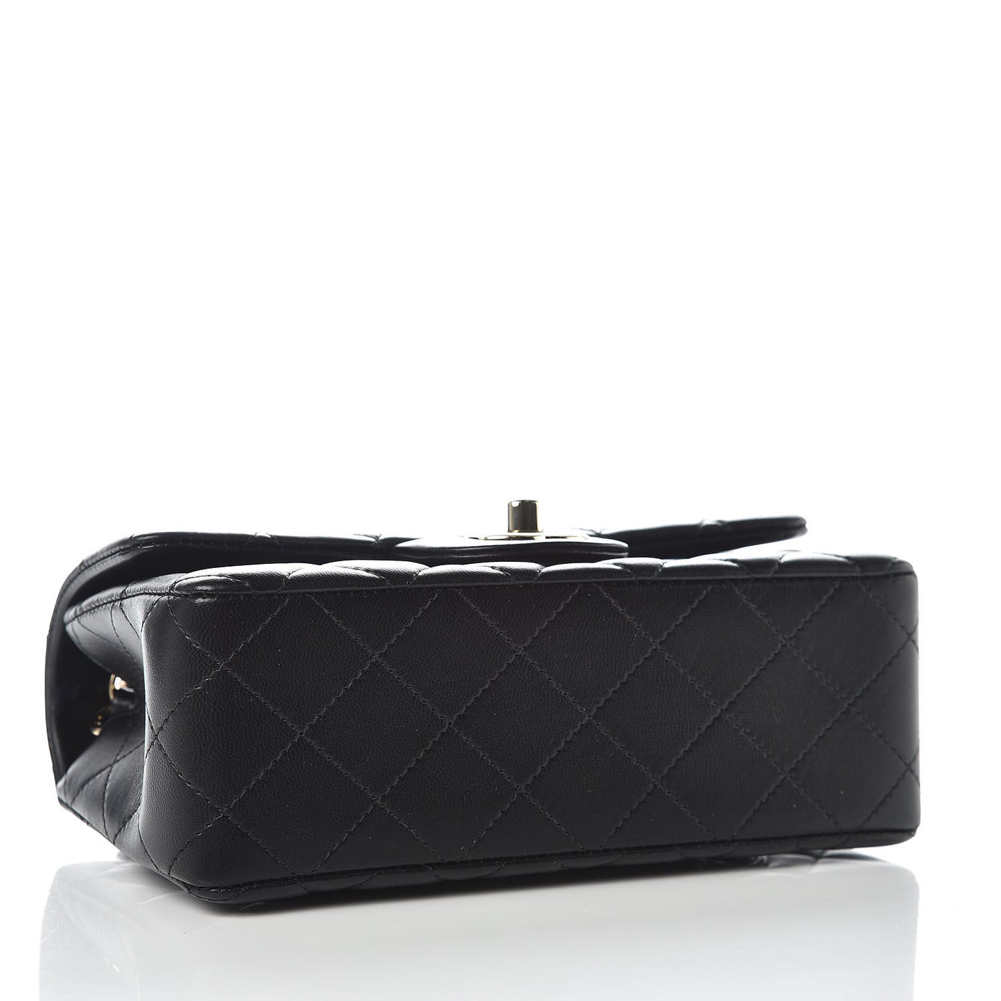 Lambskin Quilted Mini Rectangular Flap Black