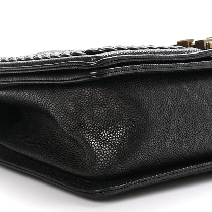 Chanel Patinated Calfskin Chevron Quilted Medium Braid Around Boy Flap Brown 9 of 10