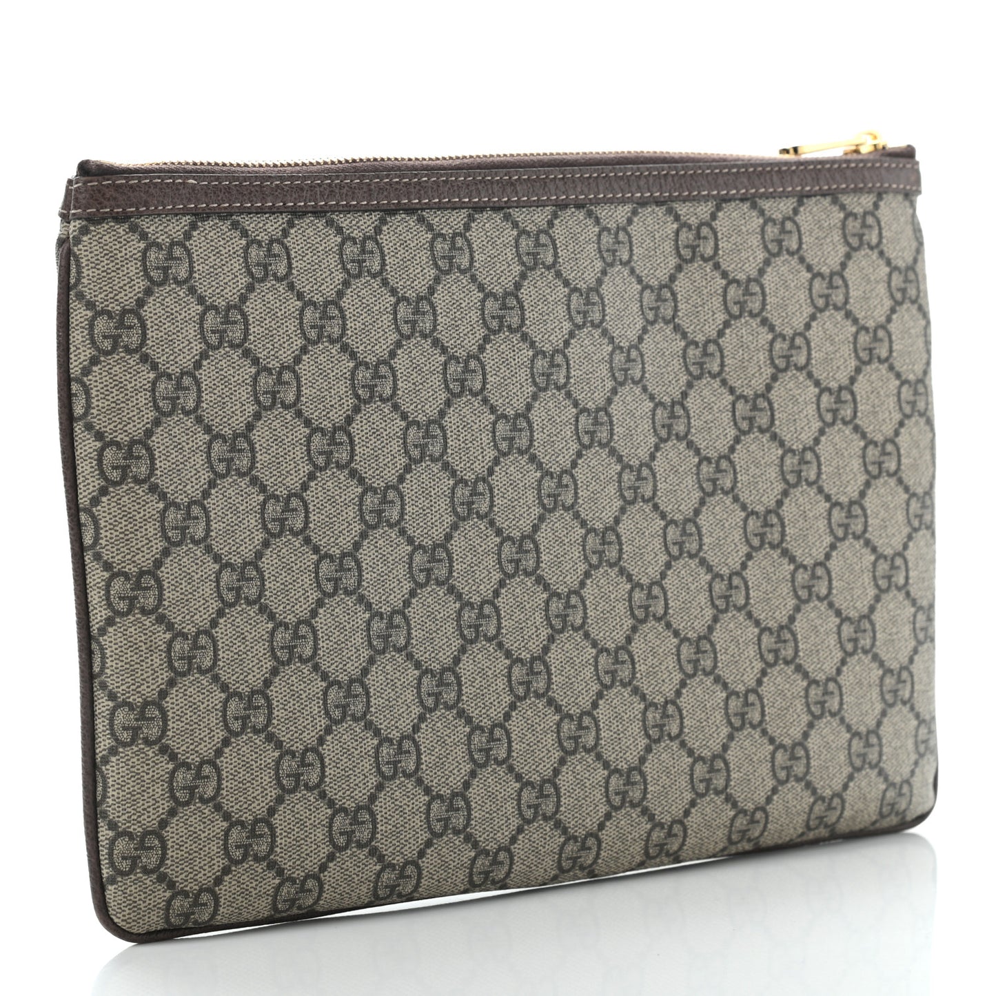 GG Supreme Monogram Large Ophidia Pouch Clutch Brown