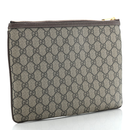 Gucci GG Supreme Monogram Large Ophidia Pouch Clutch Brown 3 of 11