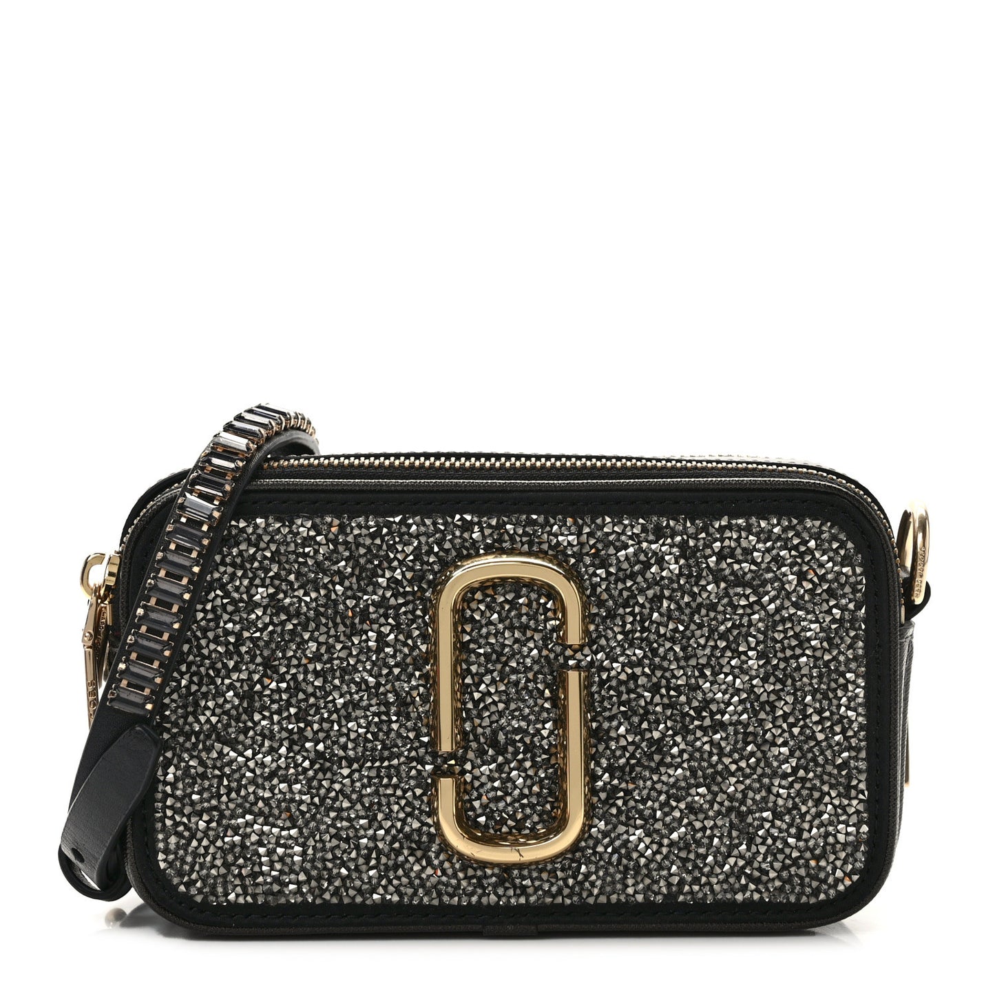 Crystal Calfskin Snapshot Camera Bag Grey