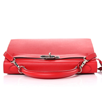 Hermes Epsom Kelly Sellier 32 Rouge Casaque 13 of 45