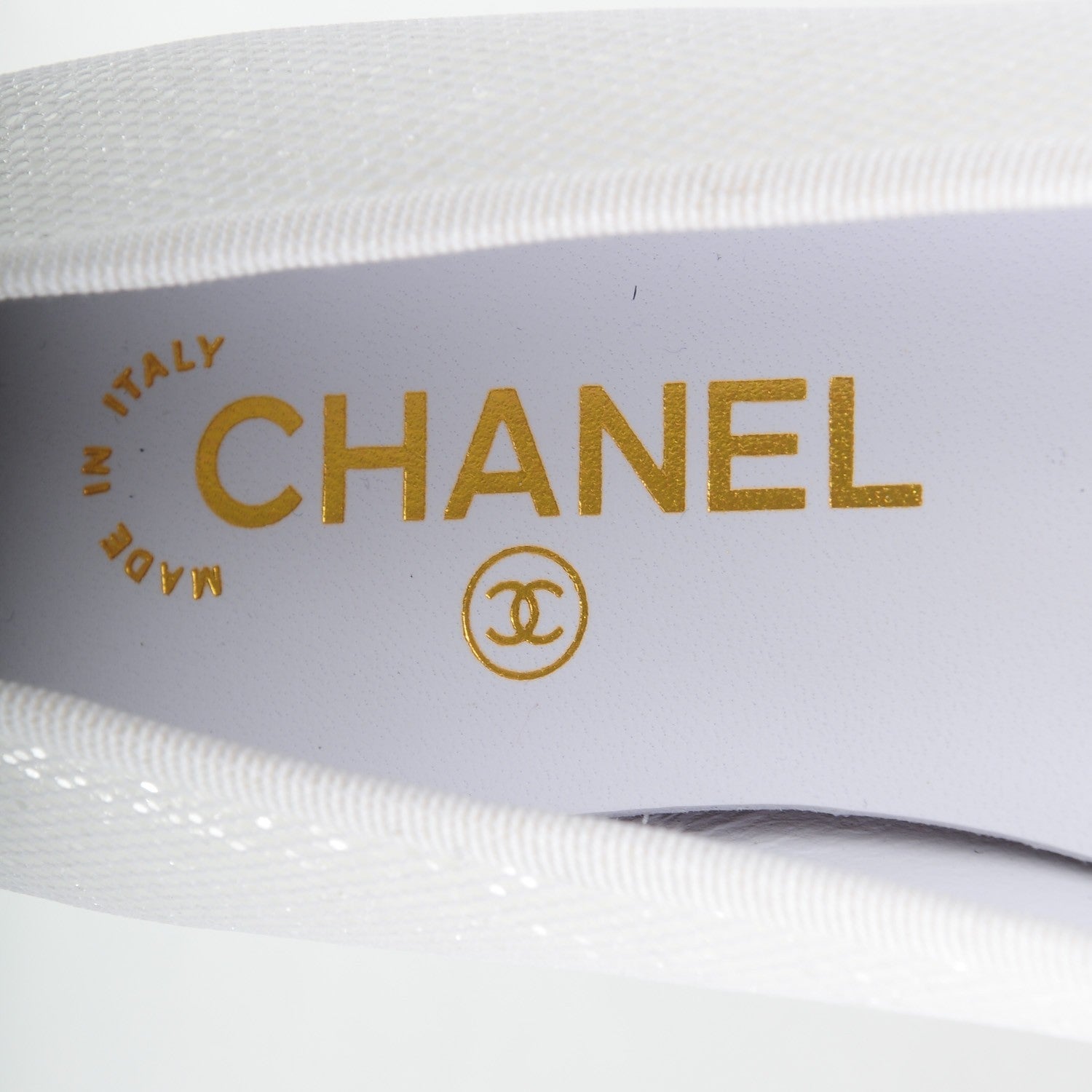 Chanel Fabric Glitter Cap Toe CC Ballerina Flats 38 White Black 9 of 9